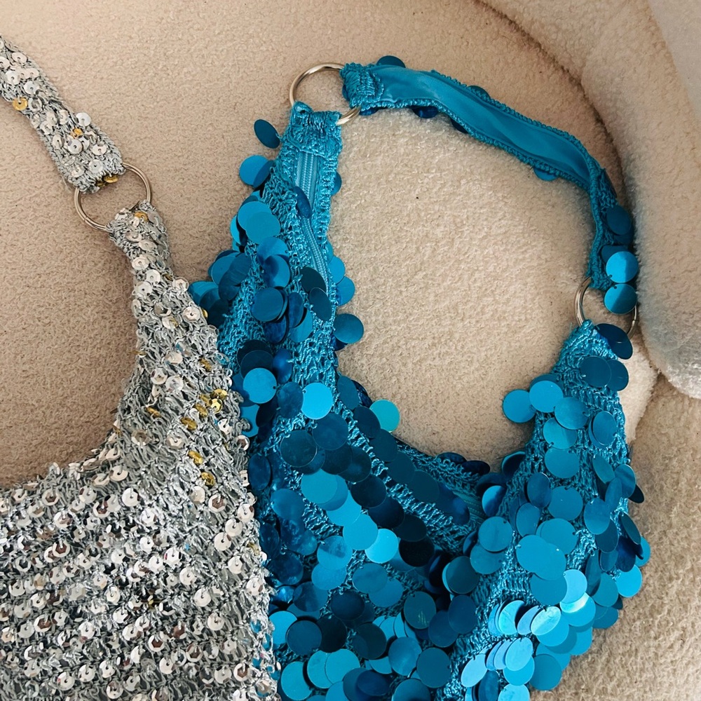 Bundle Silver And Blue Sequin Bag - image 3